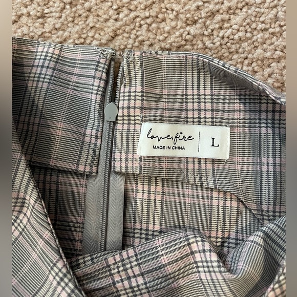 LOVE FIRE Junior Checkered Drop Waist Mini Dress - Picture 2 of 9